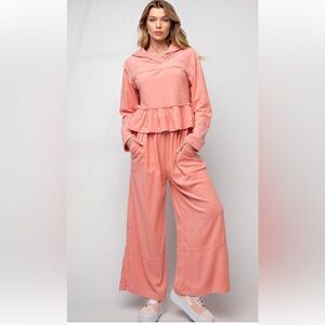 EASEL TOWEL KNIT PULLOVER HOODIE AND PANTS 
-MATCHING SET